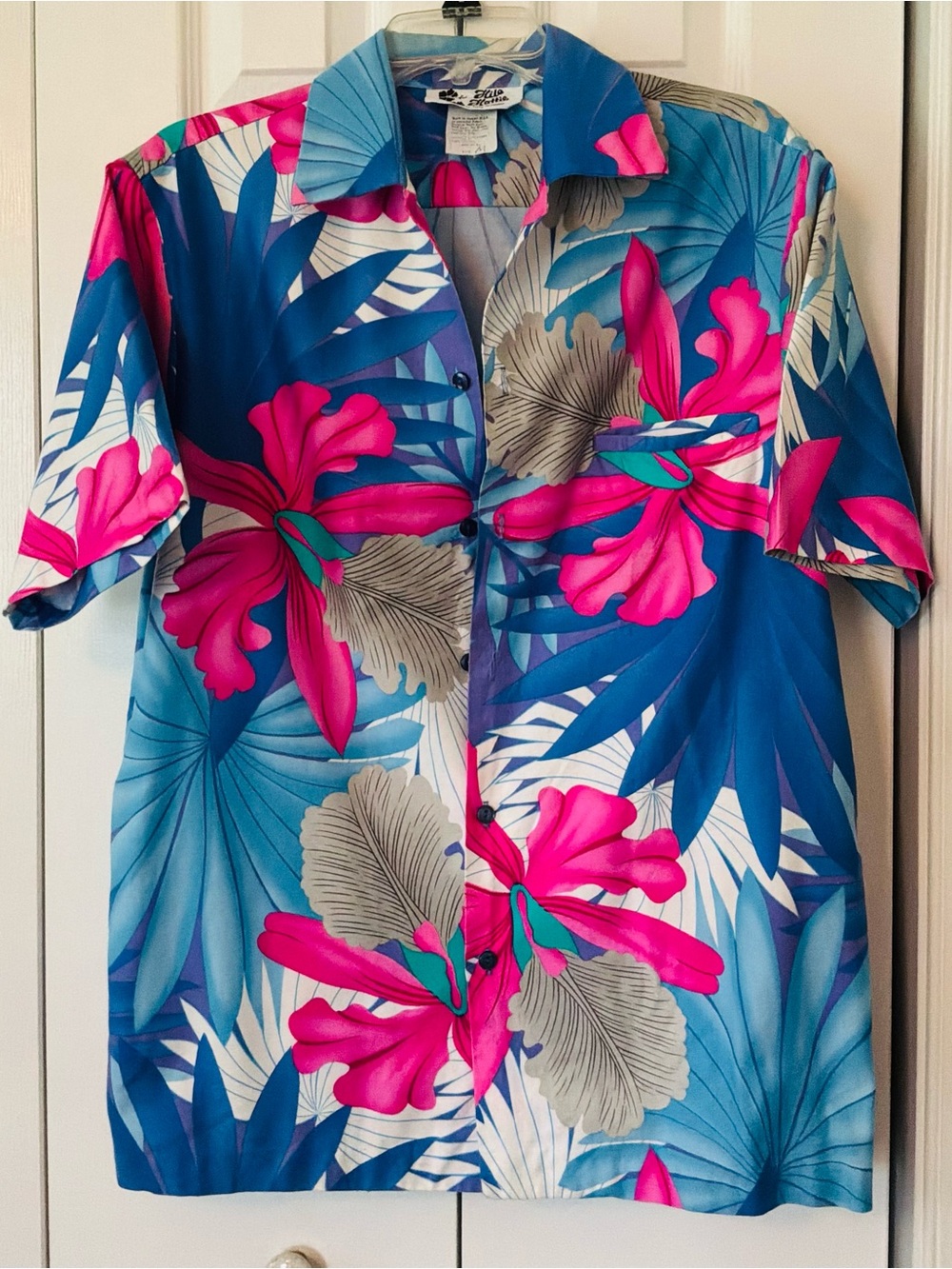 VTG Hilo Hattie's Cotton Floral Hawaiian Mens Button Up Breathable Shirt-MEDIUM